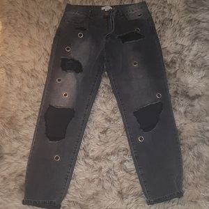 Forever 21 black holey mom Jean's.